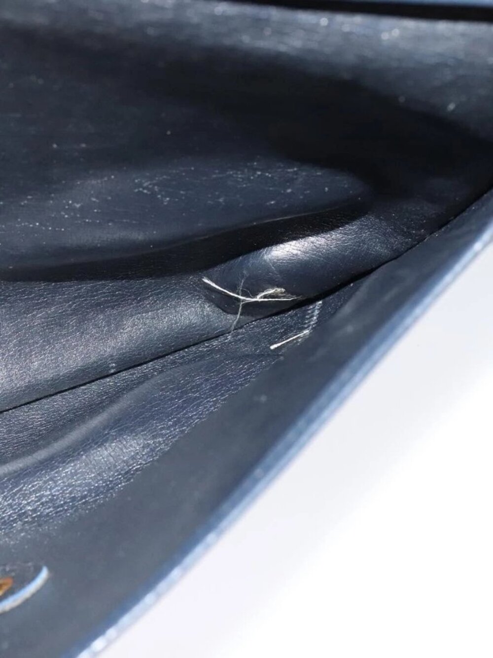 Christian Dior Trotter Canvas Shoulder Bag Navy Gold Auth yk18204 - Picture 13 of 16